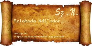 Szloboda Nándor névjegykártya